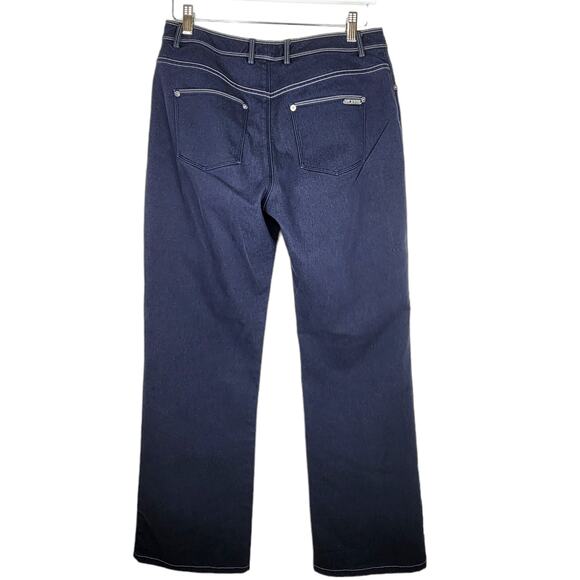 St. John Sport High Rise Easy Fit Dark Blue Straight Leg Jeans - Size 8 - Picture 3 of 8